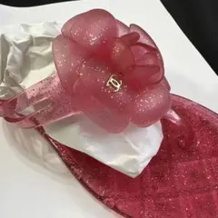 CHANEL カメリア ラバーサンダル ピンク ラメ　39のサムネイル