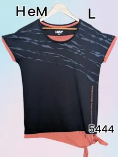 HeM 半袖カットソー 濃紺 L 5444　サイドリボン結びのサムネイル