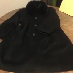 ★カシミヤ＆ブルーフォックス★ロングコート★mis Cama★カシミヤ100%★