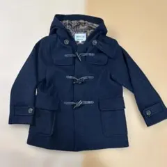 グローバルワーク　ネイビー チェック裏地 ダッフル　コート 110-120サイズ