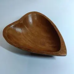 ハート型木製トレイ 長さ約12cm.幅9.5cm.高さ2.5cm