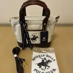 ビバリーヒルズポロクラブ 2way トートバッグ アイボリー×ブラウンのサムネイル
