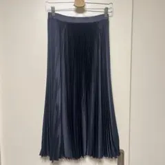 45R ダークブルー プリーツロングスカート - メルカリ