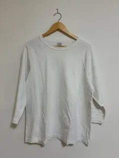 Champion T1011 ラグラン 七分袖 Tシャツ ホワイト L