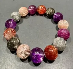 カラフルスーパーセブン “花火モデル” 14mm｜人工クラック｜内径17cm 花火スーパーセブン】14mm ブレスレット 内径17cm 人工クラック - メルカリ
