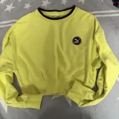 PUMA クロップドスウェット M イエロー