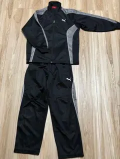 ★値下げ中★PUMA ジャージ上下セット ブラック/グレー　140