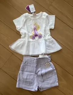 【新品】petit main ラプンツェル 半袖Tシャツ ショートパンツ 2点