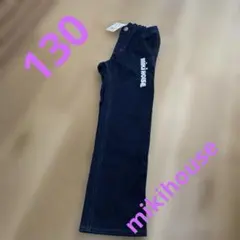 ミキハウス　mikihouse　ロゴ入りストレッチデニム