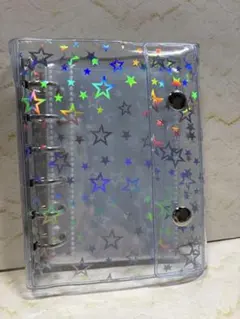透明シール帳　A7 6穴 クリアバインダー キラキラ 星 スター　リフィル20枚