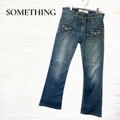 SS45【SOMETHING】ブーツカットデニム/ブルー/色落ち加工/M