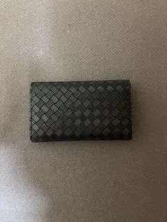 【未使用品】 印傳　名刺入れ　黒漆×黒網代編