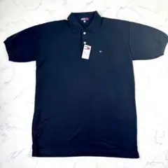 【新品タグ付】 トミーヒルフィガー ポロシャツ XL 紺 鹿の子 ロゴ刺繍 半袖