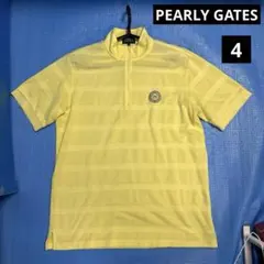 PEARLY GATES ストライプポロシャツ イエロー サイズ4