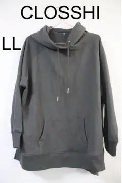 CLOSSHI裏毛スウェットグレーパーカーLL良品重宝♪