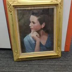 小磯良平、【裁縫する女】、希少な大判額装用画集より、美品、新品額装