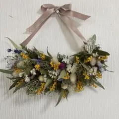 春の結びリース横長