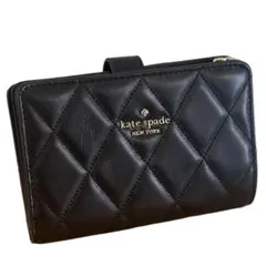 【新品】ケイトスペード 財布 二つ折り財布 キルティング 黒 ブラック