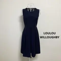 ルルウィルビー　ネイビー ノースリーブ ひざ丈ワンピース
