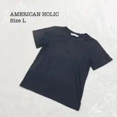 アメリカンホリック 【L】 衿リブクルーネックTシャツ カットソー シンプル
