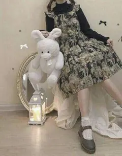 再入荷 ワンピース レディース ロリータ キュート ガーリー フリル リボン