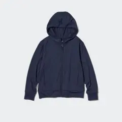 ユニクロ　キッズ　エアリズムUVカットメッシュパーカ　ネイビー　140㎝