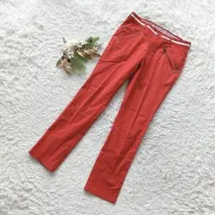 【ルコックス】 (85/L) ゴルフパンツ センタープレス ストレッチ 上品 赤