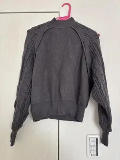 ZARA グレー レース編み タートルネックセーター