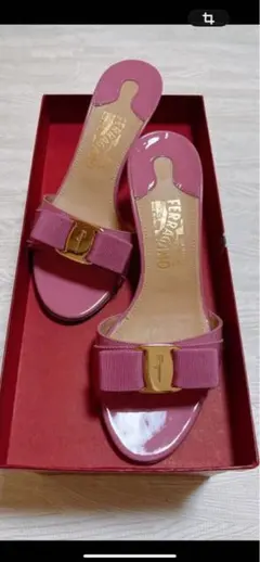 【箱付】フェラガモ ミュール リボン 靴