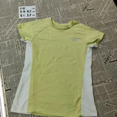 ノースフェイス吸汗速乾 ランニング Tシャツ レディースS 黄 GTDロゴクルー