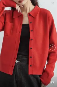 新品 chillfar デイリーカラーポロカーディガン