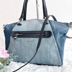 COACHコーチ 2WAYショルダーバッグ デニム プレーリーサッチェル