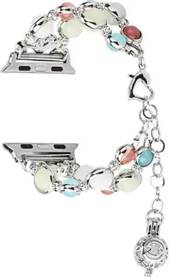 調節可能なハンドメイドナイトルミナスパールウォッチバンド Apple Watch