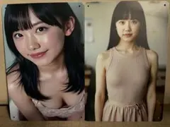 [訳あり新品]] ブリキ看板2枚セット 芦田愛菜