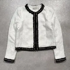alice+olivia ツイード ビジュー ノーカラージャケット 大人 ラメのサムネイル