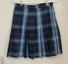 ネイビー チェック プリーツミニスカート