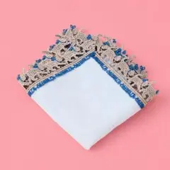 新品未使用　近沢レース　婦人画報　タオルハンカチ　キャットウォーク　アクアブルー