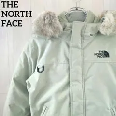 ノースフェイス☆ダウンジャケット キッズ ファー付き 130 カーキ 0170