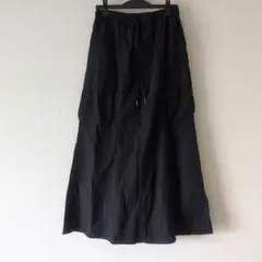 GU　カーゴマキシスカート　ブラック ロングスカート サイドポケット付き　M