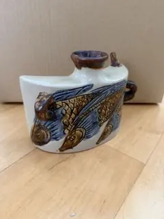 陶器 魚文様 酒器 徳利