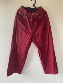 デニムジーンズ レッド ヒップホップ ルーズ