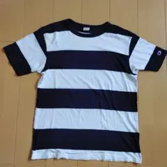 Champion チャンピオン 太ボーダー Tシャツ 紺✕ 白　Mのサムネイル