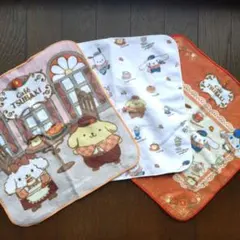 ポムポムプリン　シナモロール　ポチャコ　タオルハンカチ　 ハンドタオル　　セット