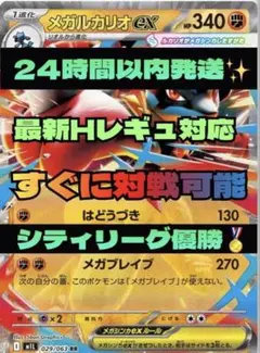 24時間以内発送✨シティリーグ優勝✨メガルカリオex 構築済みデッキ
