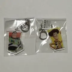ピクサー世界展　トイストーリー　アクリルキーホルダー　ウッディ　バズ