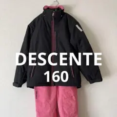【美品】DESCENTE スキーウェア上下 160cm ブラック ピンク