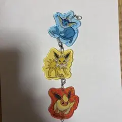 ポケモン アクリルキーホルダー 3種セット シャワーズ サンダース ブースター