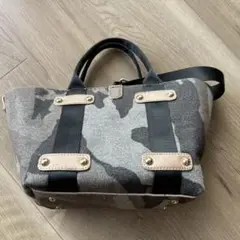スコットクラブ　迷彩柄ダブルハンドルバッグ美品