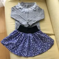 最終価格！ララドレス リバーシブルスカート100 bebe プチバトーファミリア