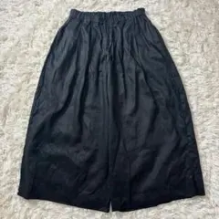 【美品】nop de nod リネン100%ワイドキュロットパンツ ブラック　M